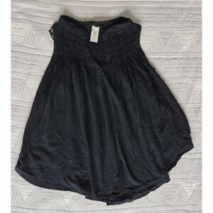 We The Free Women's Size XS Black Flowy V-Neck Tank Top 100% Cotton